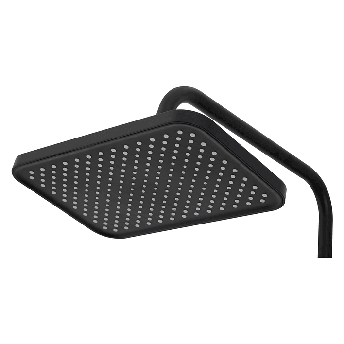 Columna Ducha Teclado Monomando  4 Funciones Plato Rectangular Negro 7