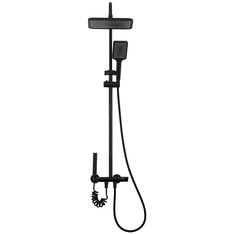 Columna Ducha Teclado Monomando  4 Funciones Plato Rectangular Negro 5