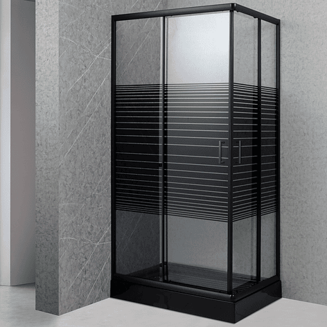 Shower Rectangular Strava Negro 100x70x198cm (Incluye Receptáculo) 1