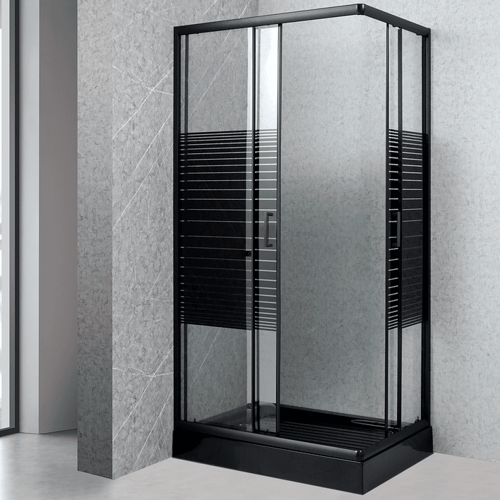 Shower Rectangular Strava Negro 100x70x198cm (Incluye Receptáculo) 7