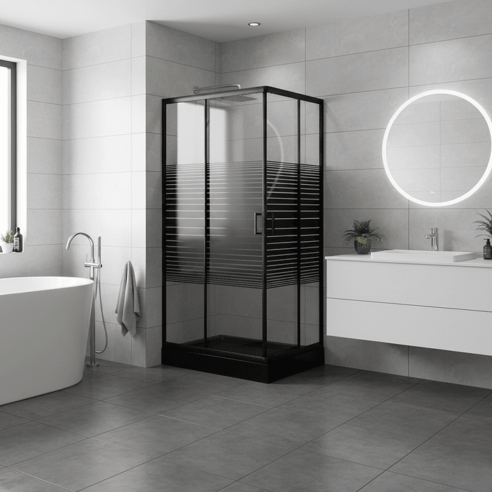 Shower Rectangular Strava Negro 100x70x198cm (Incluye Receptáculo) 6