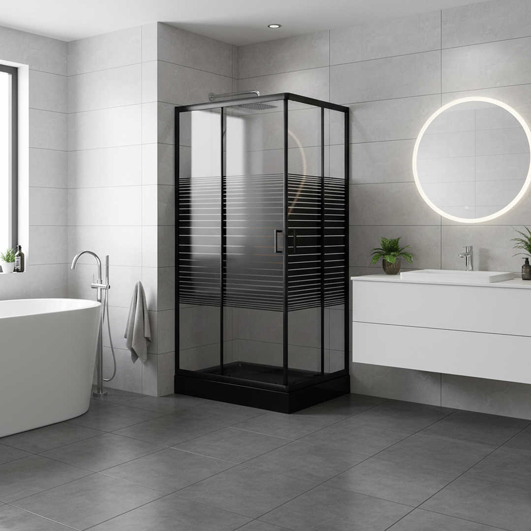 Shower Rectangular Strava Negro 100x70x198cm (Incluye Receptáculo) 6