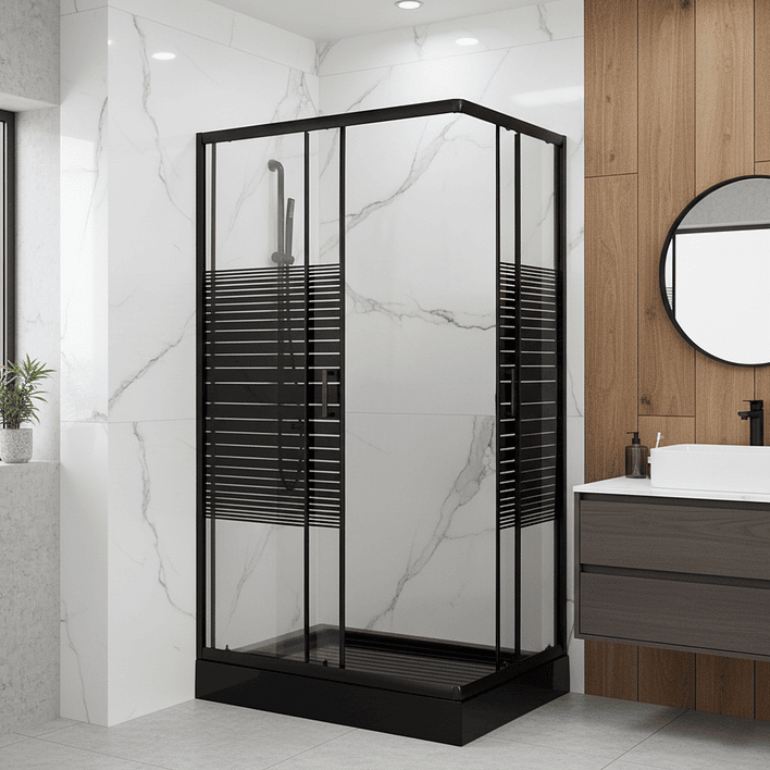 Shower Rectangular Strava Negro 100x70x198cm (Incluye Receptáculo) 3