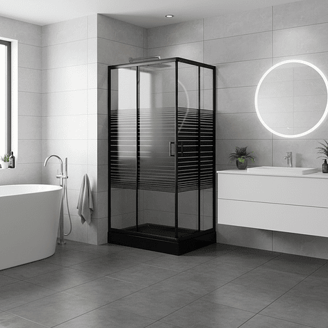 Shower Rectangular Strava Negro 120x80x198cm (Incluye Receptáculo) 6