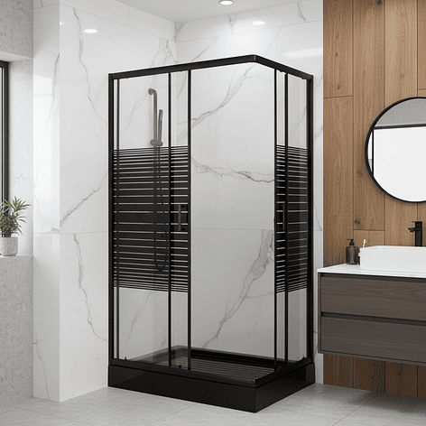 Shower Rectangular Strava Negro 120x80x198cm (Incluye Receptáculo) 3