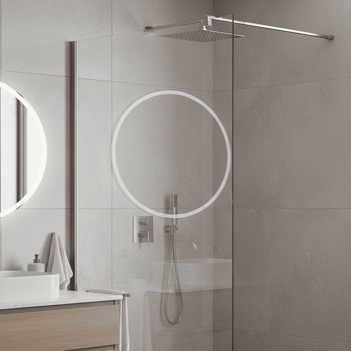 Mampara Fija de Baño Joytek 190×110 cm Vidrio Templado Transparente 8 mm 2