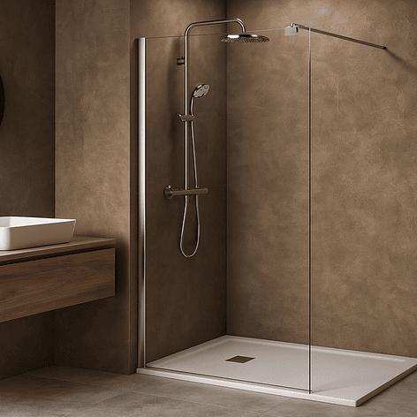 Mampara Fija de Baño Joytek 190×110 cm Vidrio Templado Transparente 8 mm 3