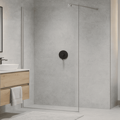 Mampara Fija de Baño Joytek 190×110 cm Vidrio Templado Transparente 8 mm 4