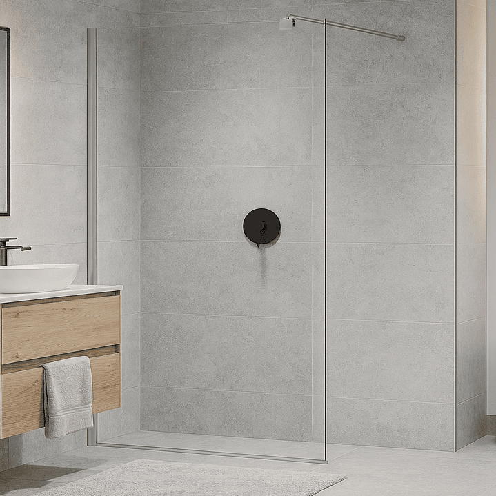 Mampara Fija de Baño Joytek 190×110 cm Vidrio Templado Transparente 8 mm 4