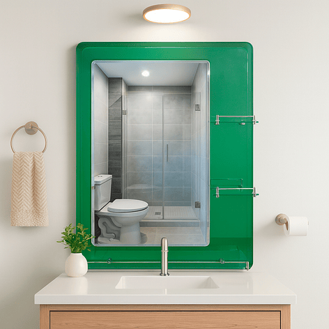 Espejo con Repisas Rectangular Green 80x60 cm 1