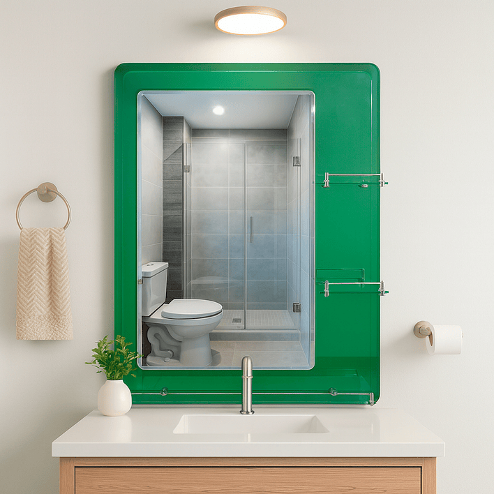 Espejo con Repisas Rectangular Green 80x60 cm 1