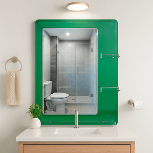 Espejo con Repisas Rectangular Green 80x60 cm