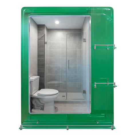 Espejo con Repisas Rectangular Green 80x60 cm 3