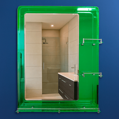 Espejo con Repisas Rectangular Green 80x60 cm 5