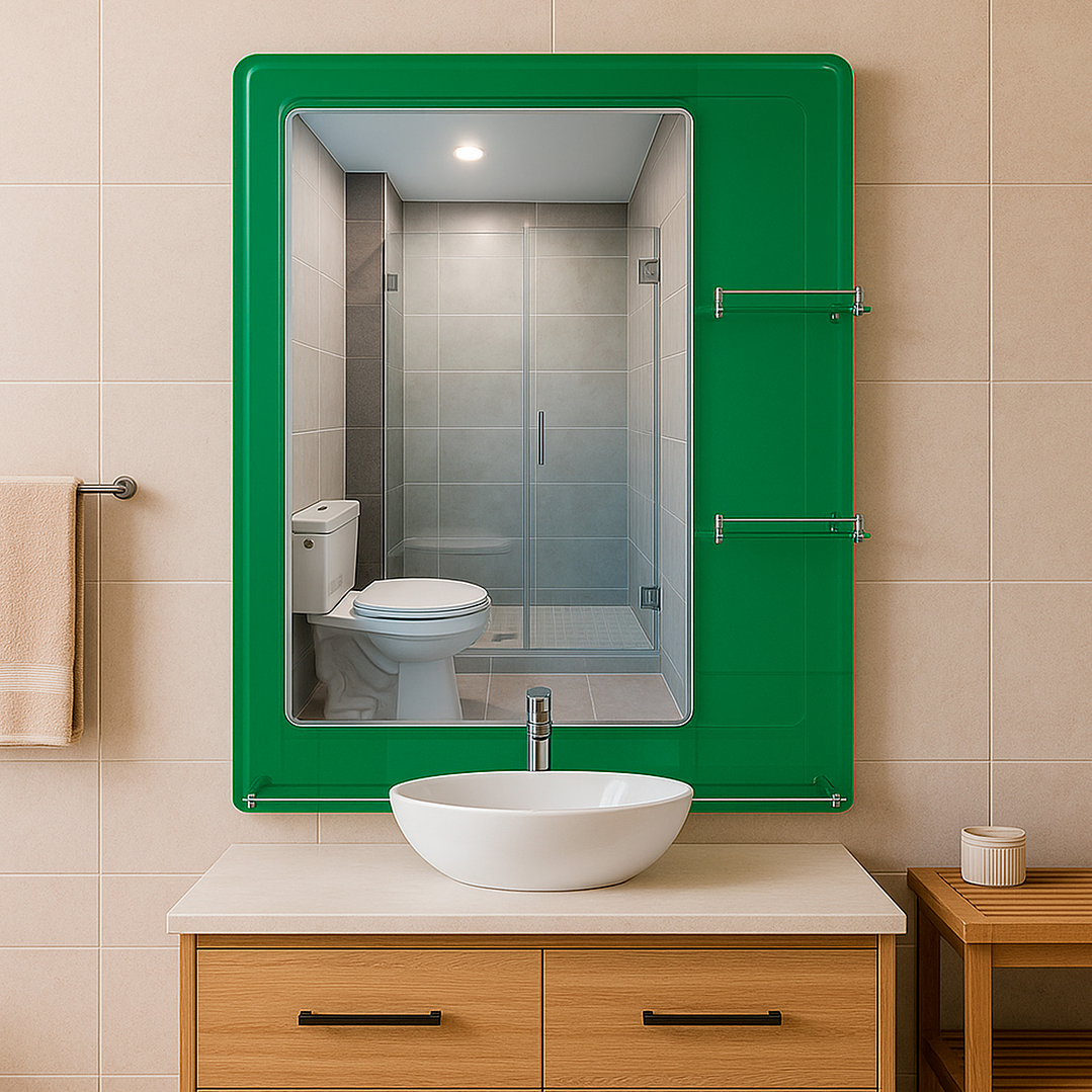 Espejo con Repisas Rectangular Green 80x60 cm 2