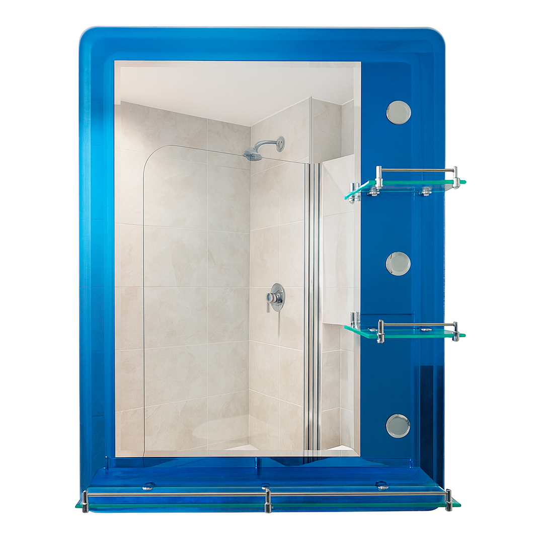 Espejo con Repisas Rectangular Blue 80x60 cm 3
