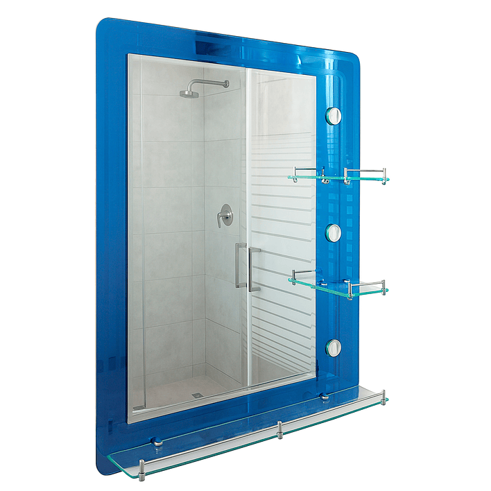 Espejo con Repisas Rectangular Blue 80x60 cm 5