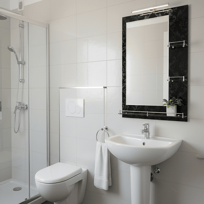 Espejo con Repisas Rectangular Black 80x60 cm 4