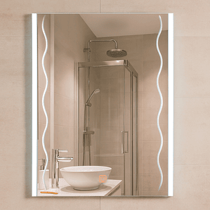 Espejo LED Líneas Curvas Joytek Rectangular 80x60 cm