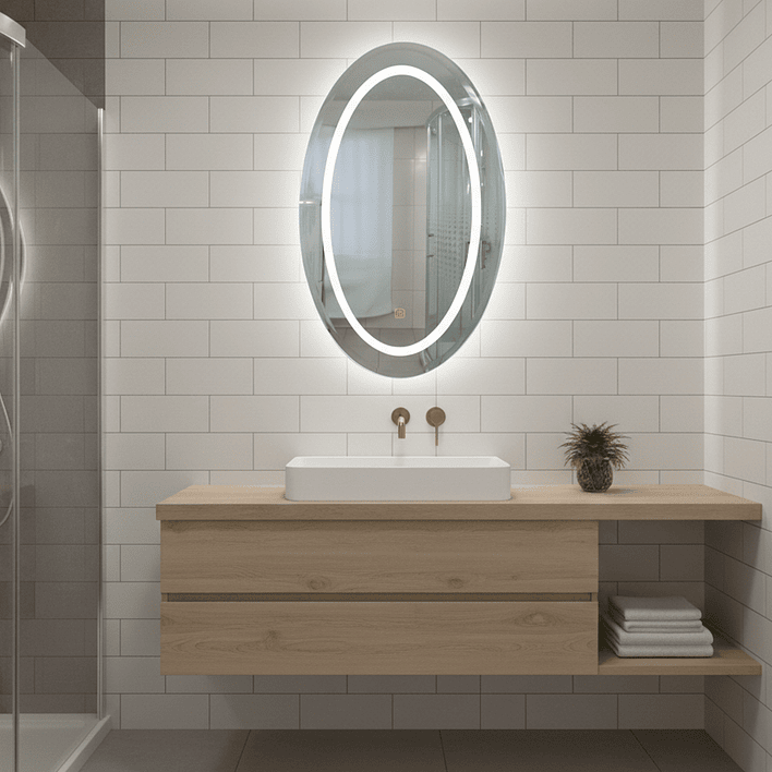 Espejo LED Joytek Ovalado 80x50 cm 7