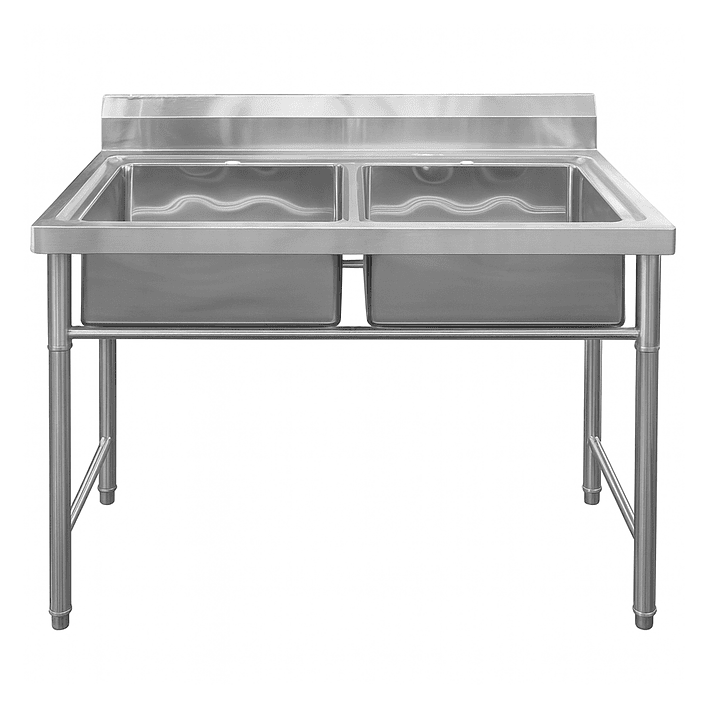 Lavafondo de Acero Inoxidable Doble Joytek 120x60x90 cm 1