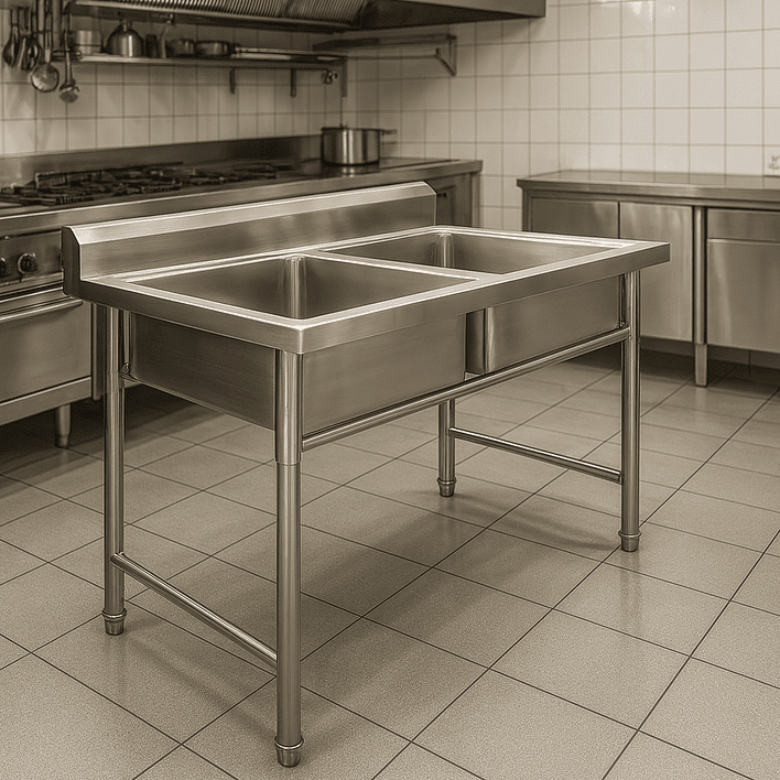 Lavafondo de Acero Inoxidable Doble Joytek 120x60x90 cm 4