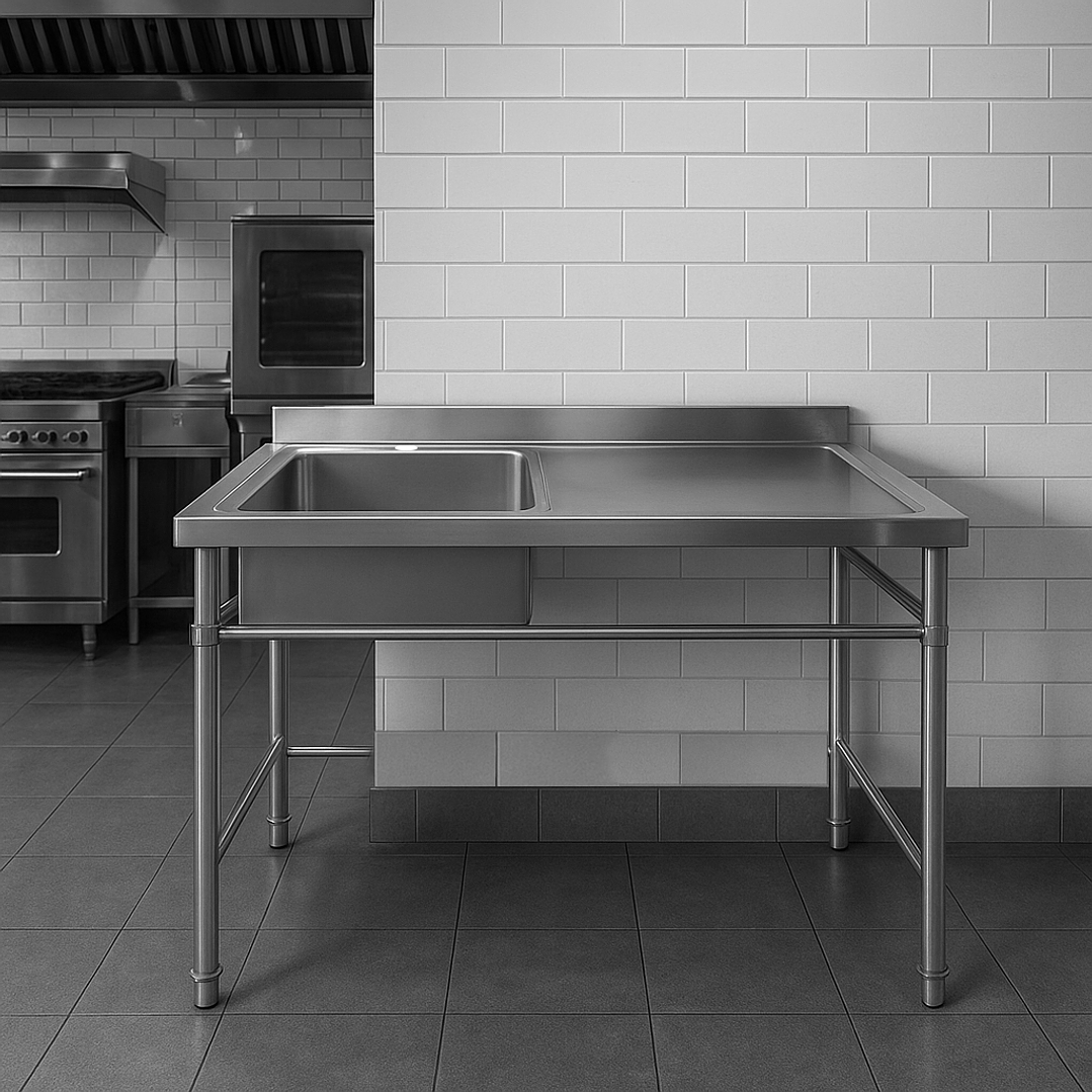 Lavafondo de Acero Inoxidable Secador Derecho Joytek 120x60x90 cm 2