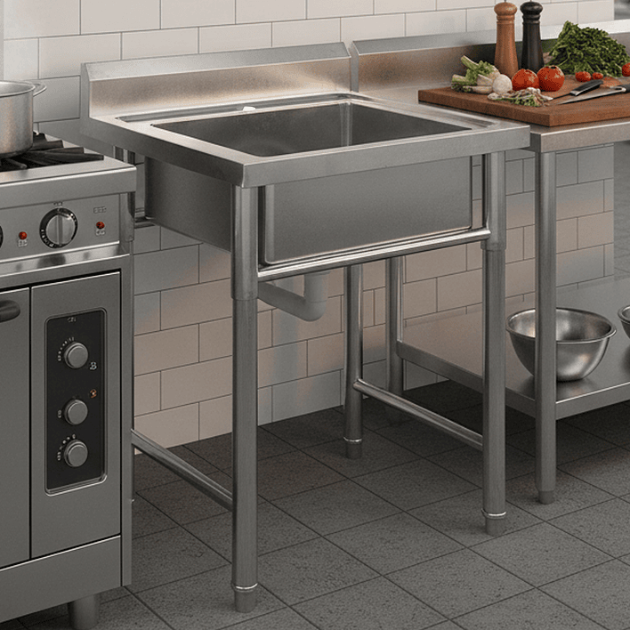 Lavafondo de Acero Inoxidable Joytek 60x60x90 cm 5