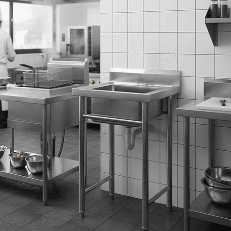 Lavafondo de Acero Inoxidable Joytek 50x50x90 cm 2