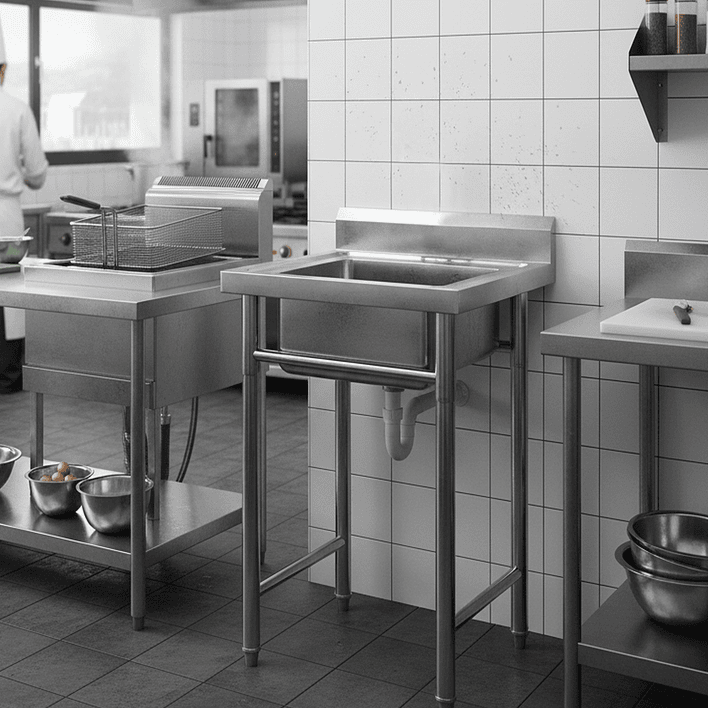 Lavafondo de Acero Inoxidable Joytek 50x50x90 cm 2