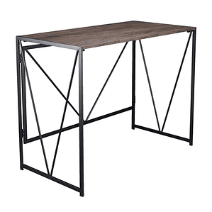 Mesa Escritorio Plegable de Metal y Madera Castaño 100x50x75 cm