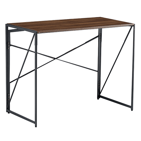 Mesa Escritorio Plegable de Metal y Madera Nogal 100x50x75 cm 1