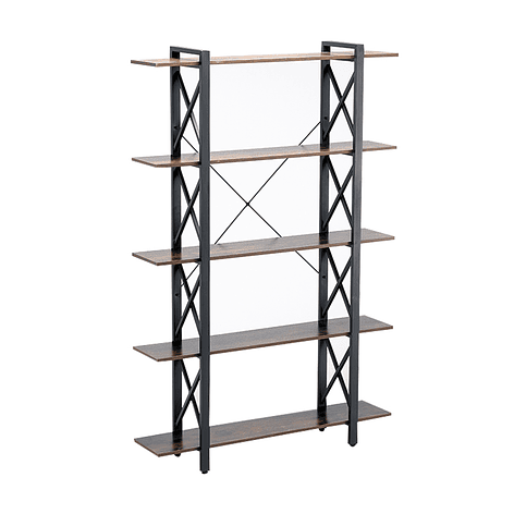 Estante de Metal y Madera 5 Niveles 120x28.5x182 cm Nogal Oscuro 2