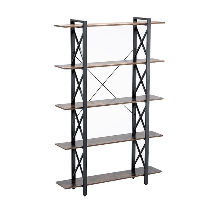 Estante de Metal y Madera 5 Niveles 120x28.5x182 cm Nogal Oscuro 2