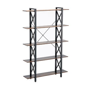 Estante de Metal y Madera 5 Niveles 120x28.5x182 cm Nogal Oscuro