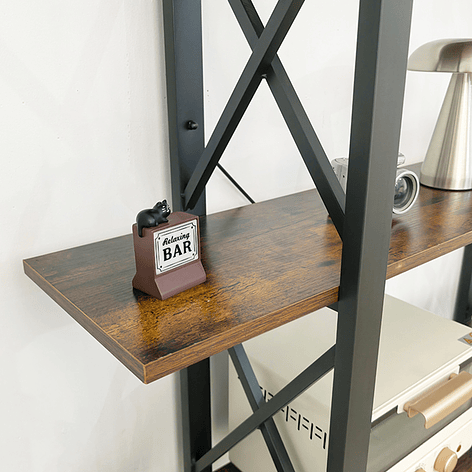 Estante de Metal y Madera 5 Niveles 120x28.5x182 cm Nogal Oscuro 9