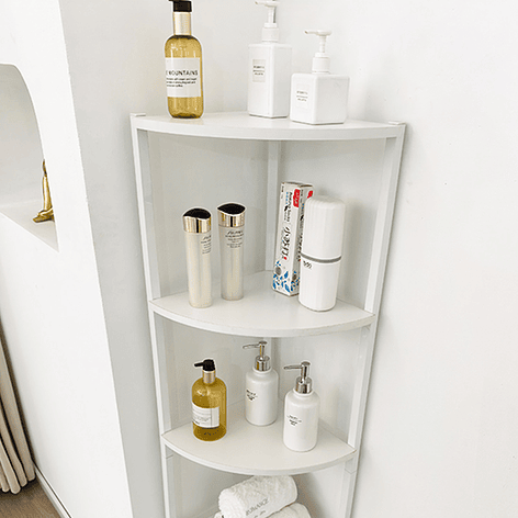 Estante Esquinero Blanco de Metal y Madera 5 Niveles - 140.5x32×32 cm 6