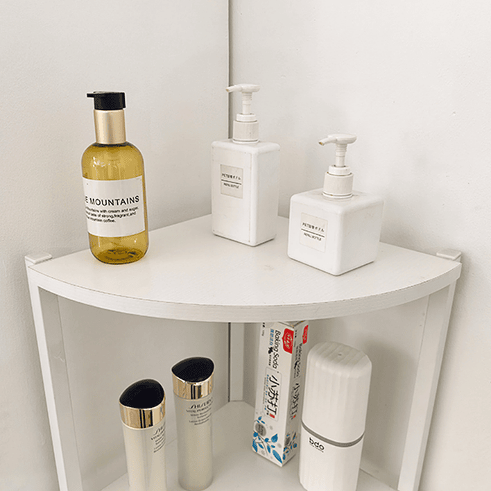 Estante Esquinero Blanco de Metal y Madera 5 Niveles - 140.5x32×32 cm 8