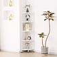 Estante Esquinero Blanco de Metal y Madera 5 Niveles - 32×32×140.5 cm - Miniatura 7