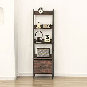 Estante Organizador Decorativo con Repisas y Cajón Inferior 141x42x29 cm