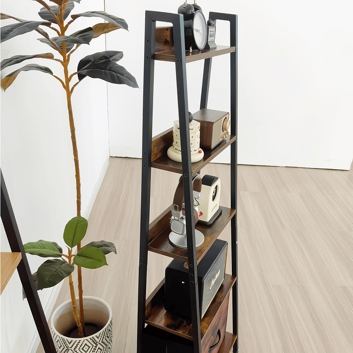 Estante Organizador Decorativo con Repisas y Cajón Inferior 141x42x29 cm 5