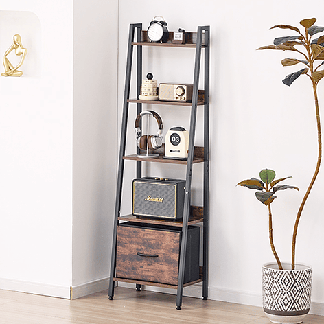 Estante Organizador Decorativo con Repisas y Cajón Inferior 141x42x29 cm 9