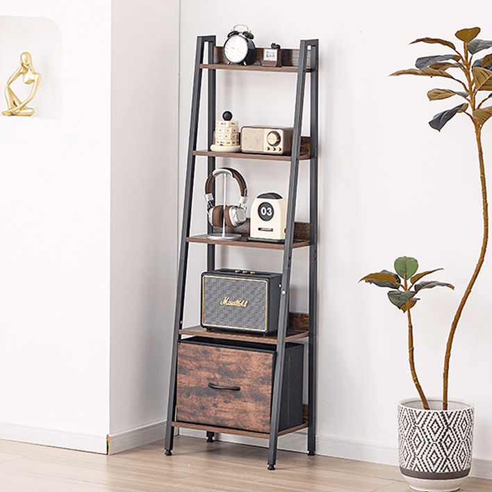 Estante Organizador Decorativo con Repisas y Cajón Inferior 141x42x29 cm 9