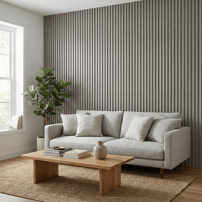 Caja Wall Panel PVC Gris 240x16 cm 3.84 m² (10 Paneles) 3