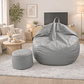 Puff Pera Eco Cuero talla XL Joytek / 120x80cm Gris - Miniatura 1