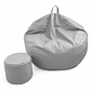 Puff Pera Eco Cuero talla XL Joytek / 120x80cm Gris - Miniatura 4