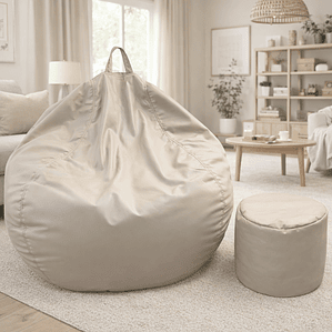 Puff Pera Eco Cuero talla XL Joytek / 120x80cm Caquis