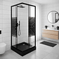 Shower Door Joytek Strava Recto Negro 70x70x185 cm (Sin Receptáculo) - Miniatura 4