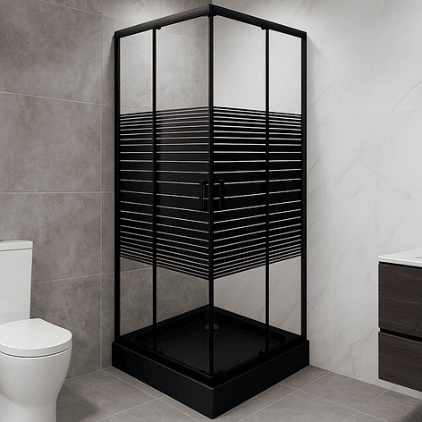Shower Door Joytek Strava Recto Negro 70x70x185 cm (Sin Receptáculo) 3