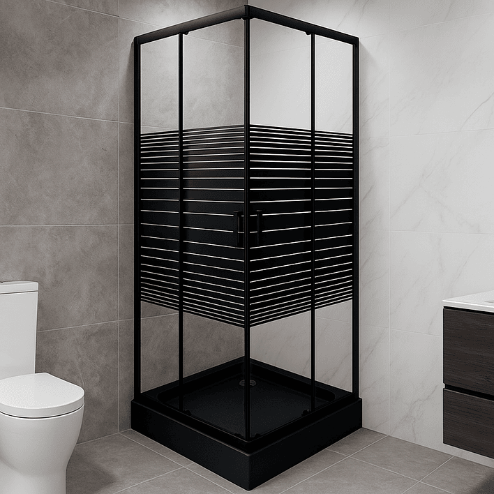 Shower Door Joytek Strava Recto Negro 70x70x185 cm (Sin Receptáculo) 3